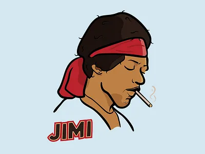 Jimi Hendrix badge branding design flat icon illustration jimi hendrix simple smoke smoking vector woodstock