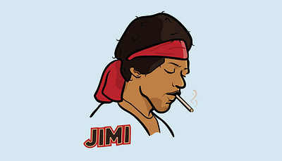 Jimi Hendrix badge branding design flat icon illustration jimi hendrix simple smoke smoking vector woodstock