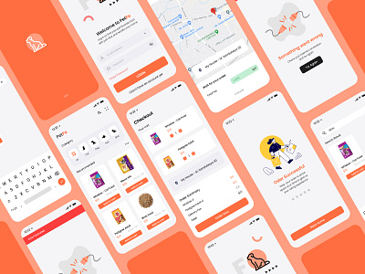 PetFo - Pet Food Order Mobile App Design app art design flat illustration minimal mobile app typography ui ux