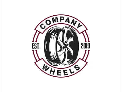 wheels emblem logo garage illustration logo racing transportation vector wheels