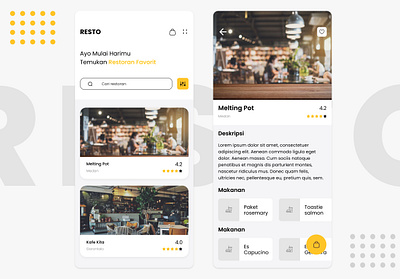 Resto - Restaurant App app art design flat illustration minimal mobile app typography ui ux