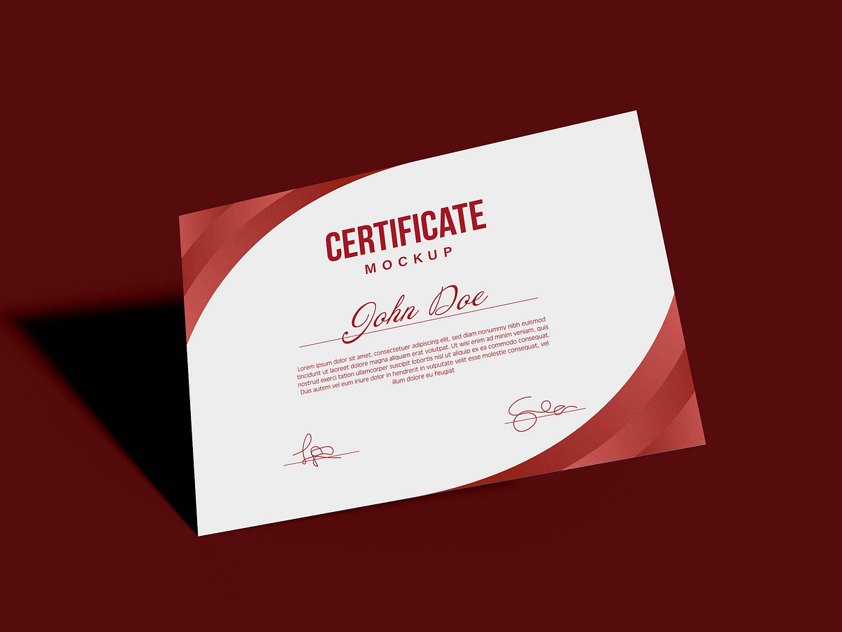 Certificate Mockup by nicolas menijes on Dribbble