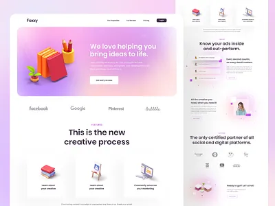 π Foxxy landing page π 3d clean gradient header hero homepage landing page landingpage learn learning simple simplicity ui ux web web app web design website