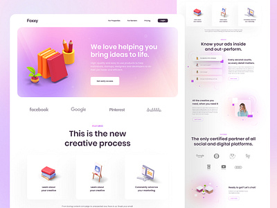 📚 Foxxy landing page 📚 3d clean gradient header hero homepage landing page landingpage learn learning simple simplicity ui ux web web app web design website