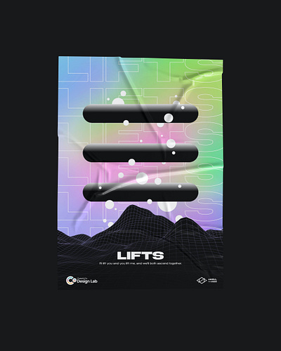 LIFTS POSTER DESIGN abstract aesthetic concept design illustrator minimal poster art poster design retrowave typography