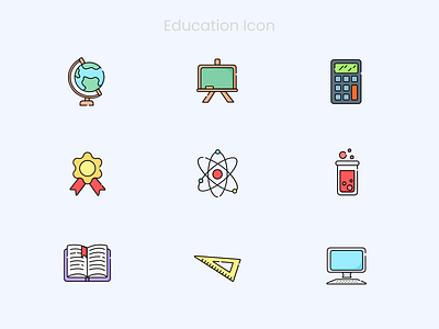 Education Icon Set branding dailyui design figma figmadesign icon icon design icon designer icon designs icon style icons icons pack ui uiux vector web design