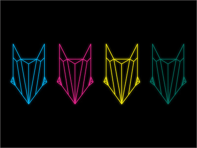MYU Mascot 2 branding design fox fox logo glow glowing glows green logo outline outlines vector wolf wolf logo