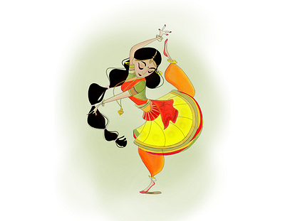 Traditional Kathak Dancer colorful creative design design digital digital illustration digital painting illustration