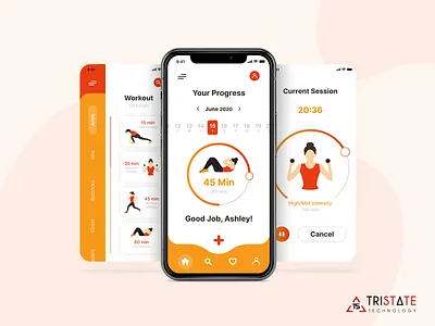 Fitness App app creative design fitness app mobile app design modern design uidesign workout app