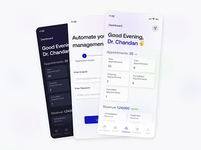 Hospital Management System App Design app app design bold dark mode dashboard design emoji hospital app hospital management light mode mobile neumorphism sign in trending uiux