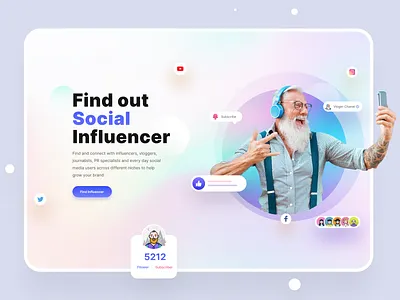 Hire Influencer Web UI clean ui influencer influencer marketing influencers mentor mentoring tend ui trends