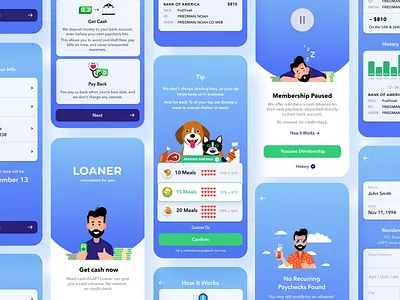 Microcredit banking app chart clean design dashboard finance app fintech app illustrations loan app mobile app mobile app design services typography ui user experience ux