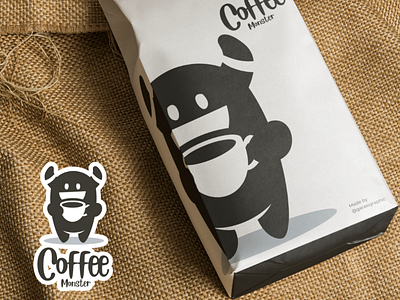 Coffee Monster brand branding coffee logo logodesign logodesigner monster vector