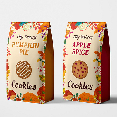 Fall Cookies apple cookies graphic design illustrator packaging pumpkin