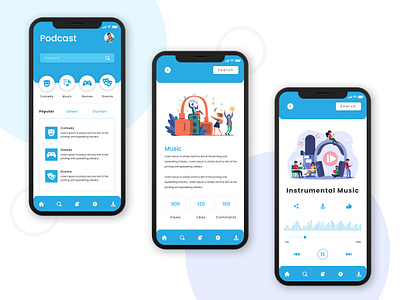 Podcast App android app app design app ui application application ui branding design ios app mobile app mobile app design mobile app development mobile application mobile ui podcast podcast app podcasting responsive ui ux web app