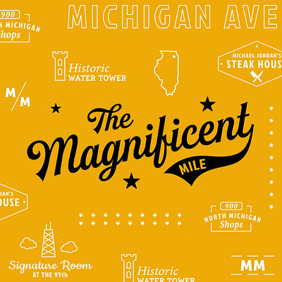 Magnificent Mile Branding branding chicago identity yellow