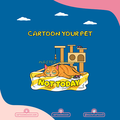 NOT TODAY animation bruno mars bts cartoon cartoonworld cat cute design funny illustration mastercartoon pet