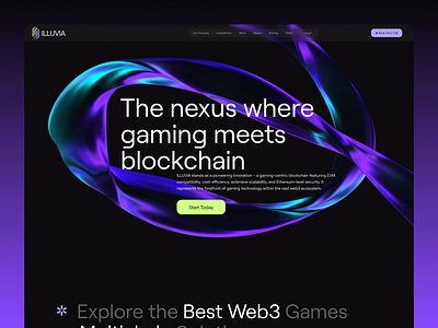 ILLUVIA - GAMING BLOCKCHAIN blockchain crypto gaming landing pages trending ui design