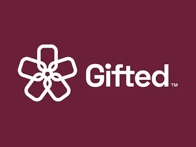 Gifted Geometric Typography Branding brand design brand identity branding creative logo design elegant design flower symbol geometric symbol gifted logo logo design logomark mark modern design premium branding symbol typography typography design visual identity