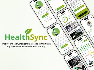HealthSync – Smart Health & Wellness App doctor consultation fitness fitness tracking health dashboard healthtech hospital telemedicine wellness app