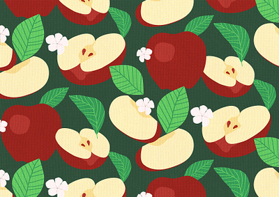 Apples pattern apples composition drawing fruit green leafs