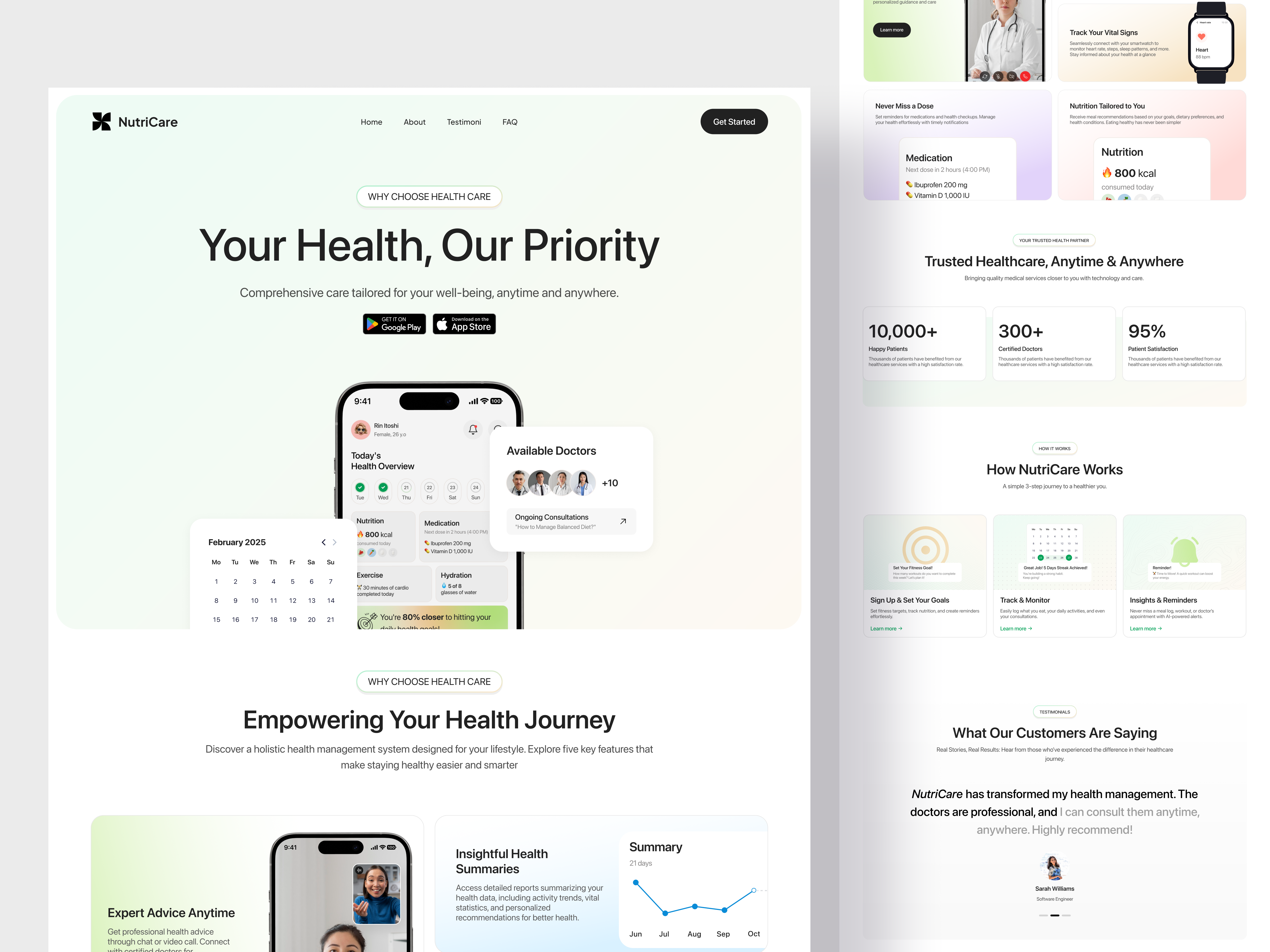 Example of NutriCare - Health Care Landing Page