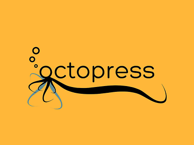 Octopress Creative Logo Design brand brand identity brand visuals branding creative creative design design graphic design logo logo design logo mark logotype nature octopress symbol typography visual visual identity yellow and black yellow background