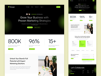Thriveal - Digital Marketing Agency agency agency website b2b business company digital agency digital marketing landing landing page marketing marketing agency portfolio seo ui ui design ux web web design website