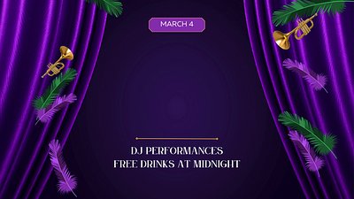 Mardi Gras Masquerade Party Animated Finch Template animated canva design finch graphic design motion graphics presentation