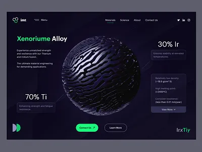 Advanced Materials Innovation Platform corporate website engineering ui industrial design innovative ux interactive design interface landing page layout material science platform design professional ui scientific platform tech website ui design ux design ux ui design web web design website website design