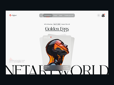 NFT Marketplace - Digiart 3d clean crypto marketplace minimal nft nft marketplace opensea ui uidesign uiux user interface website