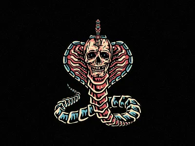 Dead Cobra apparel art clothing creative design illustration skull snake t shirt tattoo