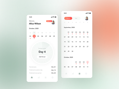 Menstrual cycle app branding concept design ios mobile mobile app mobile ui ui ux