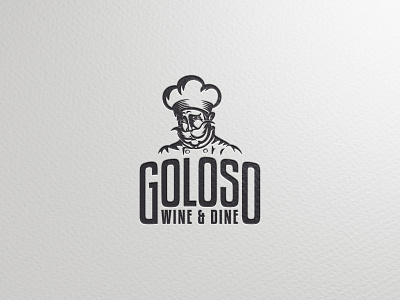 goloso chef dine illustration logo wine