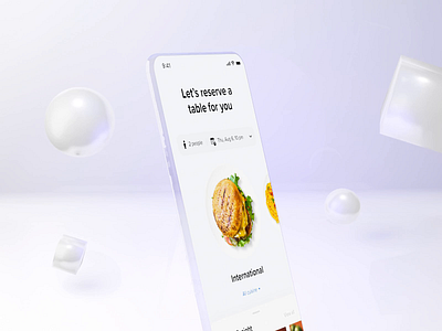 Table Reservation App 3d animation app clean design interface motion reservation ui