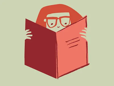 Girl reading illustration