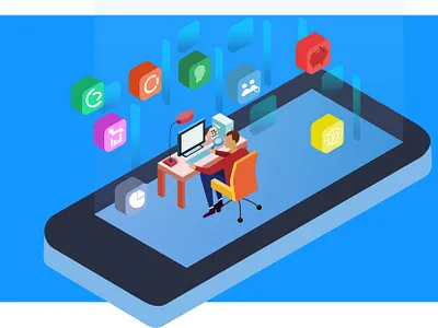 Office topic illustration it office vector work
