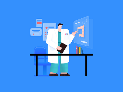 Doctor branding design flat illustration ui