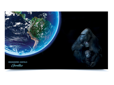 Digital Awareness Art - 2 awareness awareness campaign digitalart earth endangered animals gorillas photoshop planet poster save