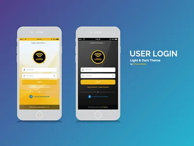 E.Ponce Works Mobile UI Login Light & Dark Theme design login mobile design mobile ui ui user user login