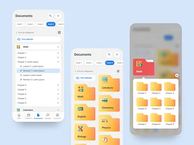 Document management app education files ui ux