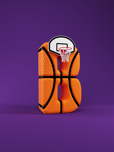 B as Basketball 3d branding cinema4d creative design graphic illustration logo octane octanerender