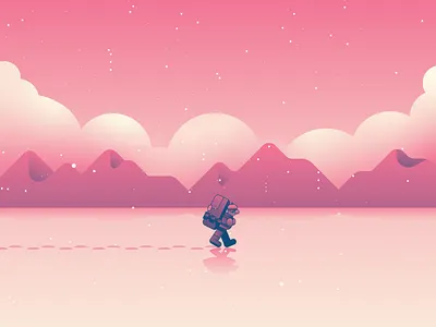 Pink Snow badge branding character design flat gradient illustration illustrator logo minimal simple