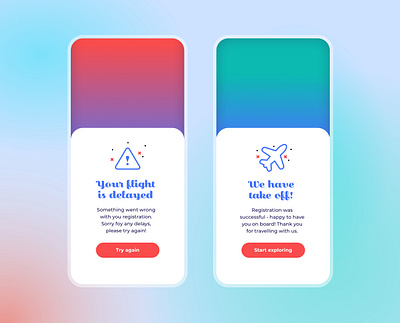 011 #DailyUI Flash Message 011 app design dailyui dailyui011 dailyui100 dailyuichallenge design error message flash message gradient mobile ui travel travel app ui user experience user interface design ux