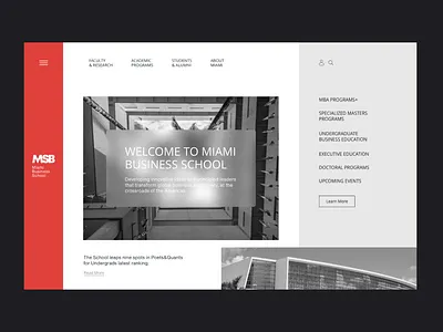 Landing page for business school clean design design education website minimalist design ui ux web