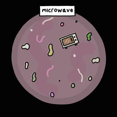 Microwave 2d comic illustration procreate