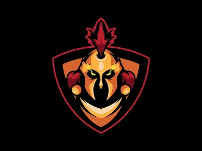 SPARTAN MASCOT LOGO esport esports gold helmet mascot simple spartan logo symbol