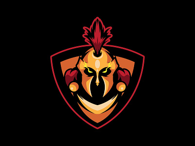 SPARTAN MASCOT LOGO esport esports gold helmet mascot simple spartan logo symbol