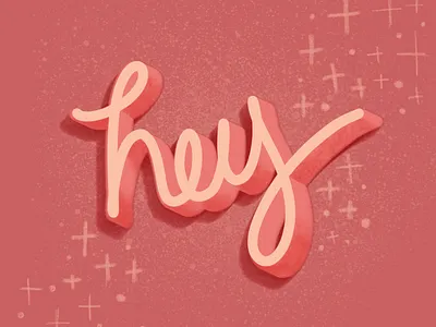 Hey design illustration line procreate shadows shape stars texture typography vector