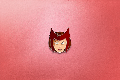 Wanda Enamel Pin design enamel pin enamelpin geometric iconography icons marvel pin pins scarlet witch vector wanda wanda maximoff wandavision